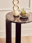 Palermo Black Marble Top Round Side Table