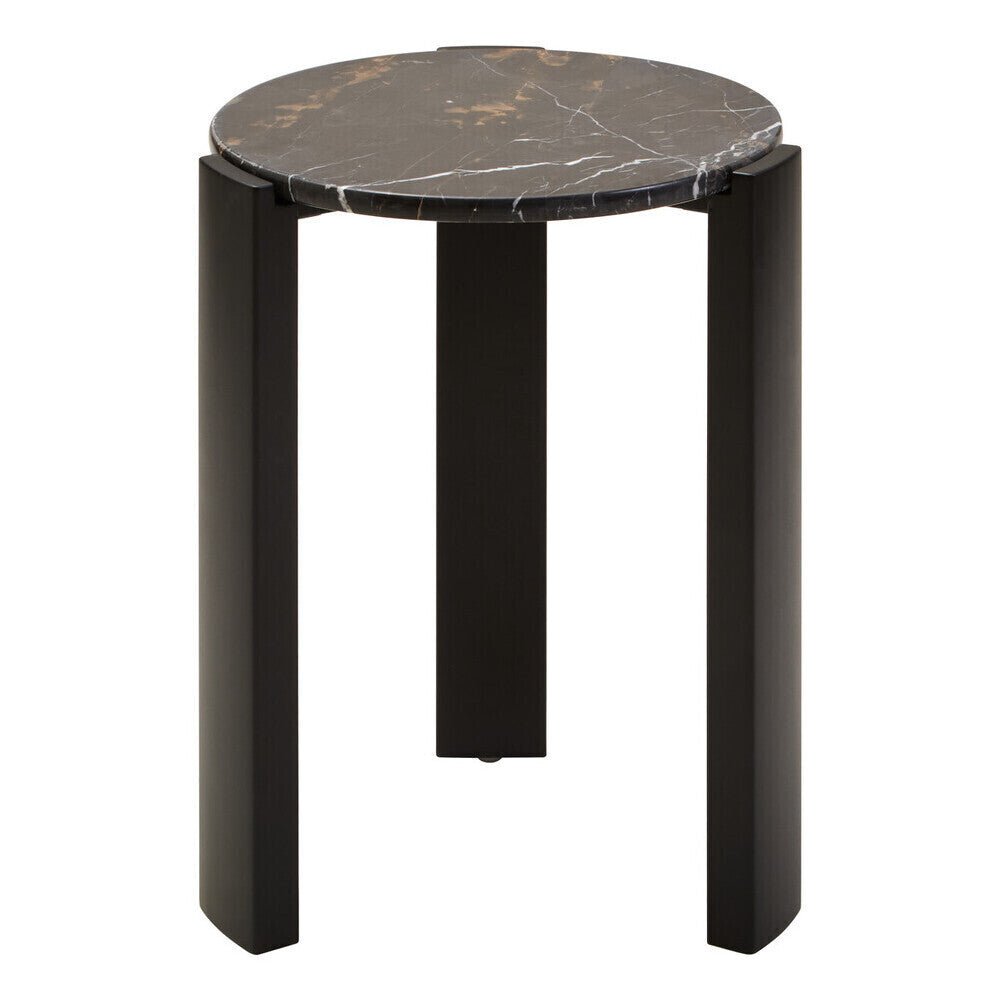 Palermo Black Marble Top Round Side Table
