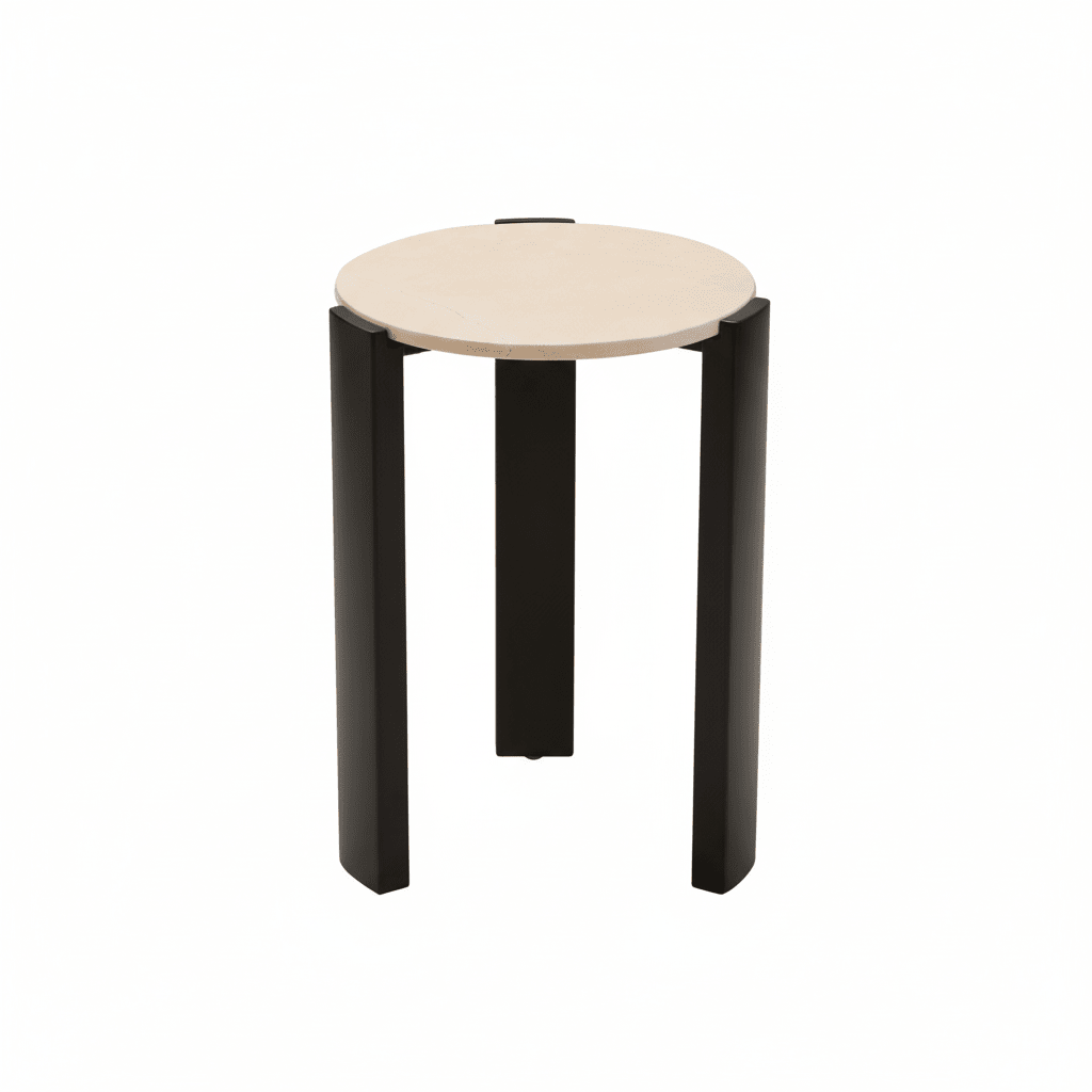 Palermo Cream Marble Top Round Side Table