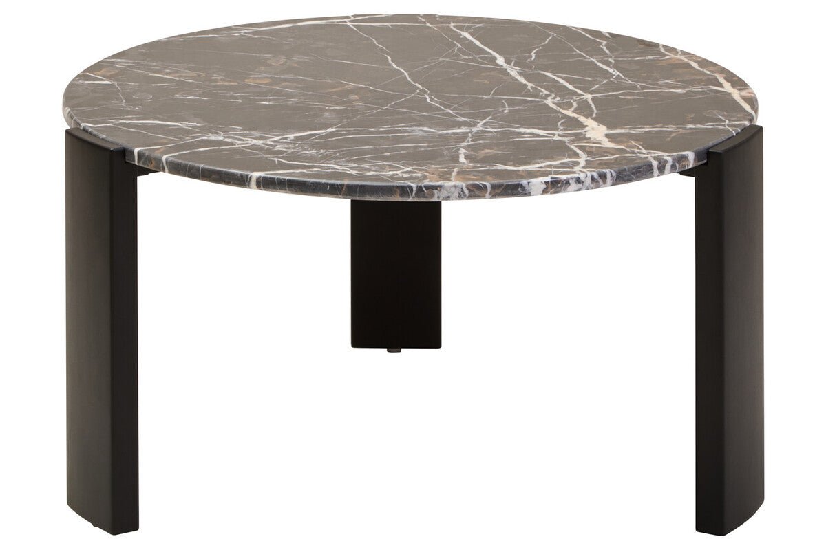 Palermo Round Black Marble Top Large Coffee Table