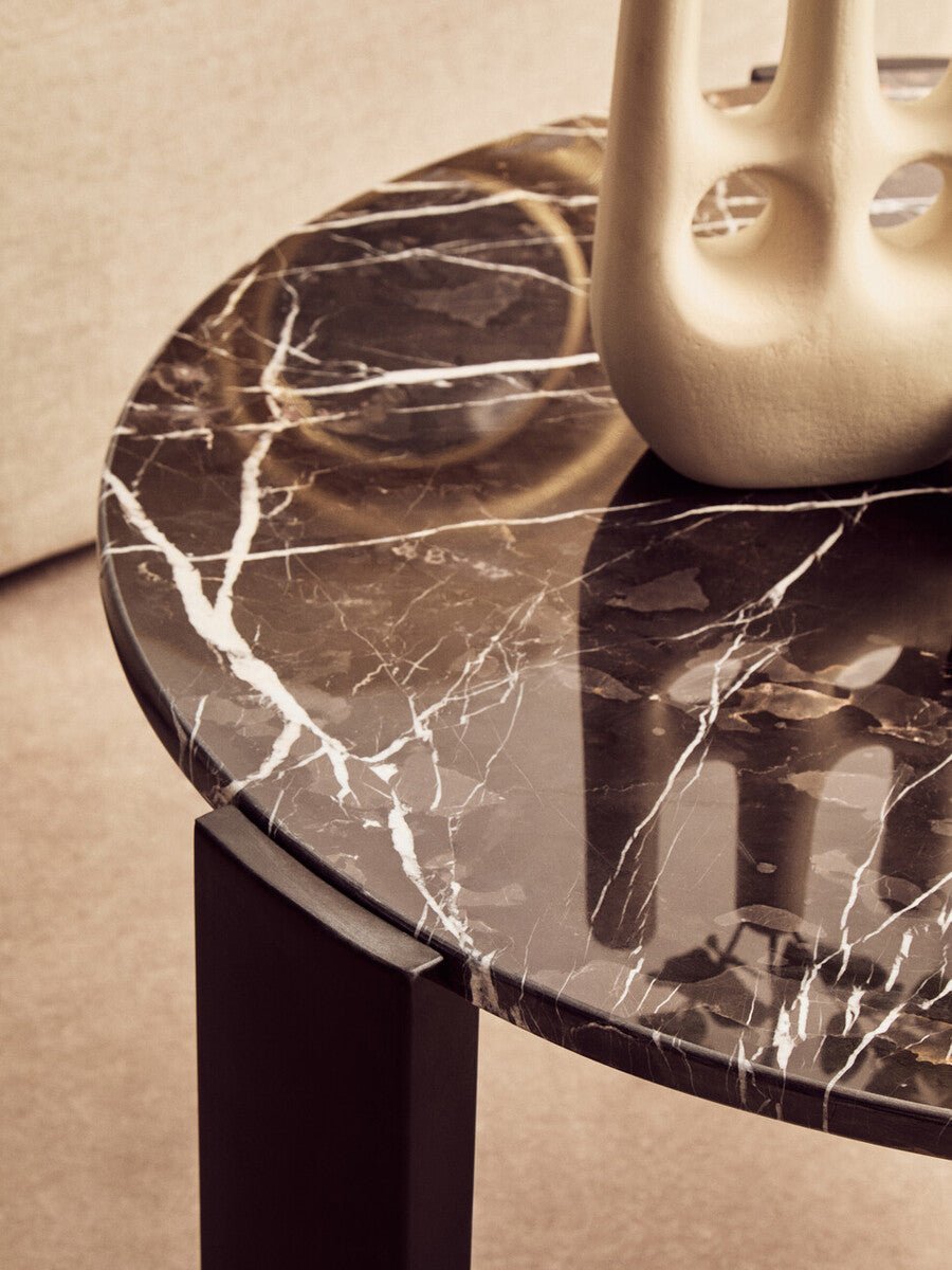 Palermo Round Black Marble Top Large Coffee Table