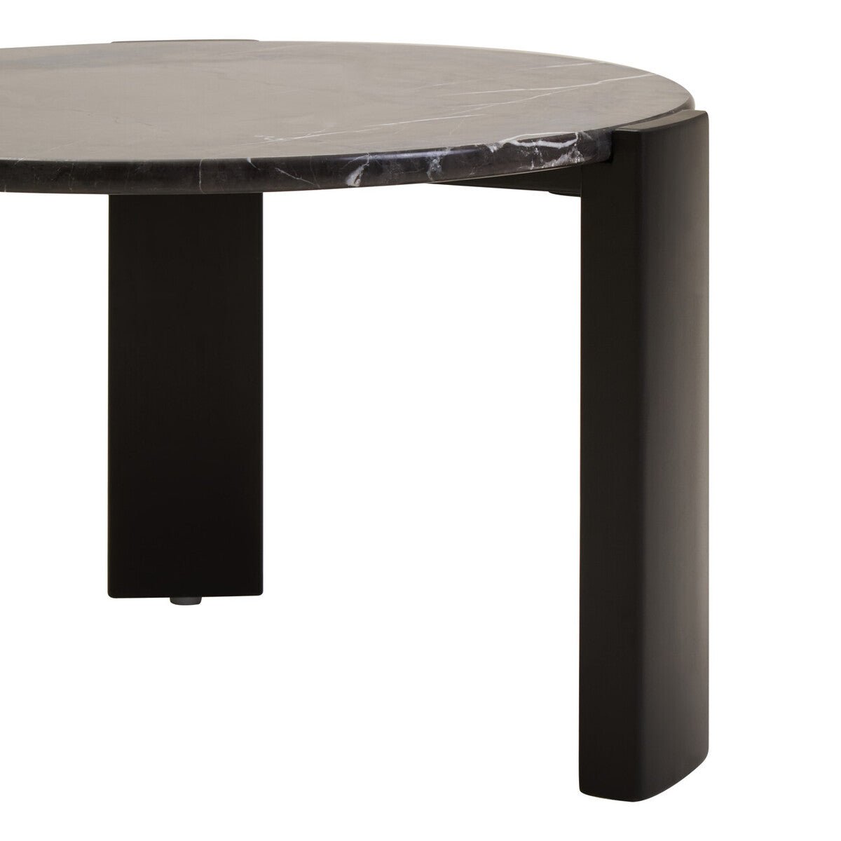 Palermo Round Black Marble Top Small Coffee Table