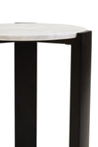 Palermo White Marble Top Round Side Table