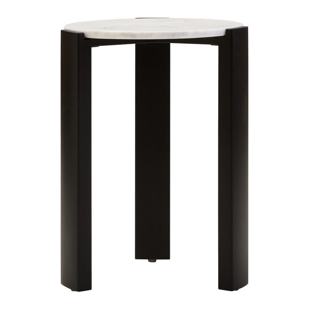 Palermo White Marble Top Round Side Table