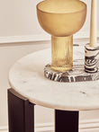 Palermo White Marble Top Round Side Table