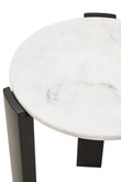 Palermo White Marble Top Round Side Table