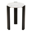 Palermo White Marble Top Round Side Table