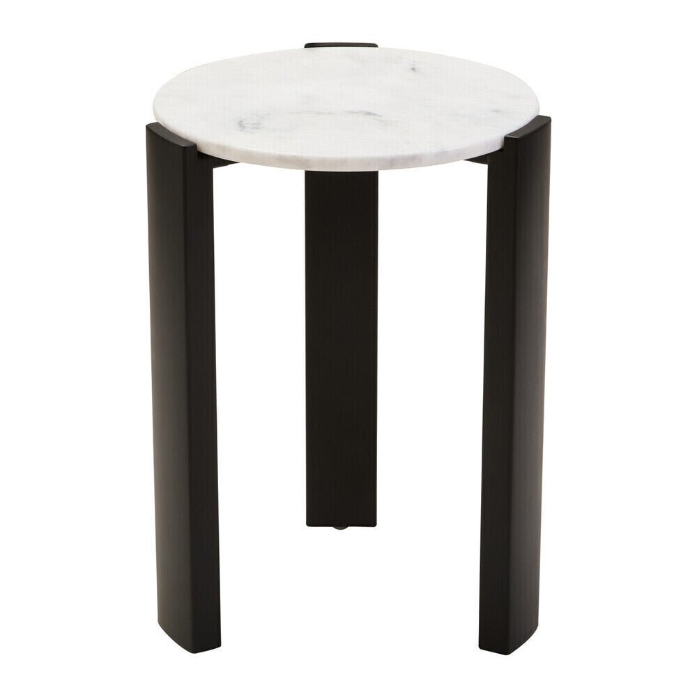 Palermo White Marble Top Round Side Table