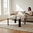 Palermo Round Black Marble Top Large Coffee Table