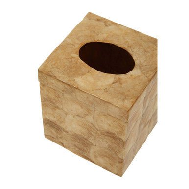 Palu Beige Seashell Square Tissue Box