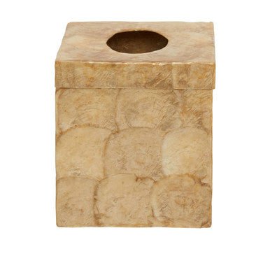 Palu Beige Seashell Square Tissue Box