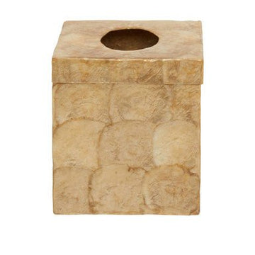 Palu Beige Seashell Square Tissue Box