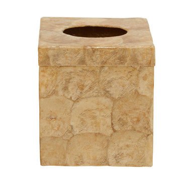 Palu Beige Seashell Square Tissue Box