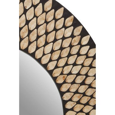 Palu Black And Gold Shell Wall Mirror