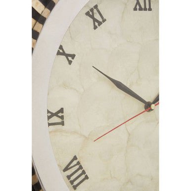 Palu Black and Natural Shell Wall Clock