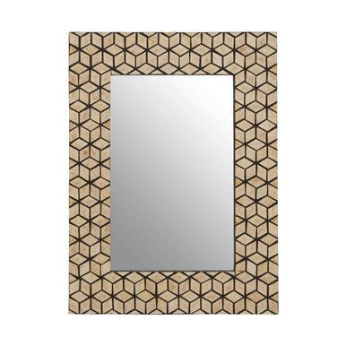 Palu Black Wall Mirror with Seashell Inlay