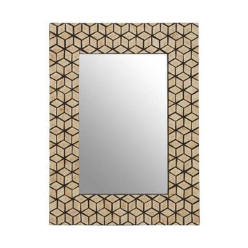 Palu Black Wall Mirror with Seashell Inlay
