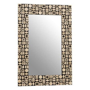Palu Black Wall Mirror with Shell Inlay