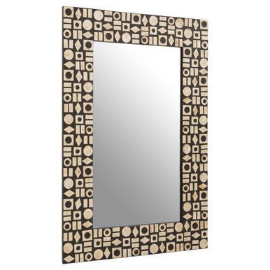 Palu Black Wall Mirror with Shell Inlay