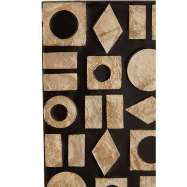 Palu Black Wall Mirror with Shell Inlay