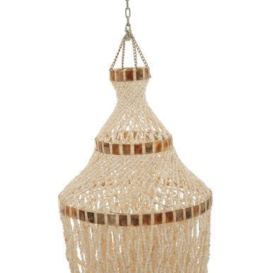 Palu Natural White and Amber Shell Pendant Shade