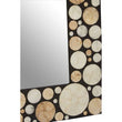 Palu Rectangular Black Wall Mirror with Shell Inlay