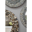 Palu Round Black Wall Mirror with Seashell Inlay