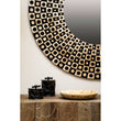 Palu Round Black Wall Mirror with Shell Inlay