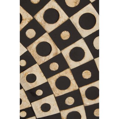 Palu Round Black Wall Mirror with Shell Inlay