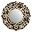 Palu Round Black Wall Mirror with Shell Inlay