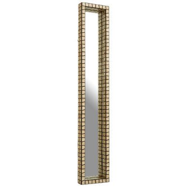 Palu Tall Black Wall Mirror with Shell Inlay