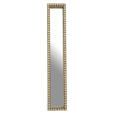 Palu Tall Black Wall Mirror with Shell Inlay