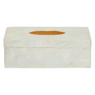 Palu White Sea Shell Tissue Box