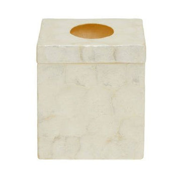 Palu White Shell Square Tissue Box