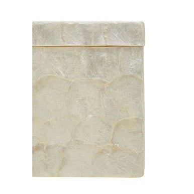 Palu White Shell Square Tissue Box