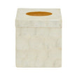 Palu White Shell Square Tissue Box