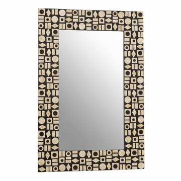 Palu Black Wall Mirror with Shell Inlay