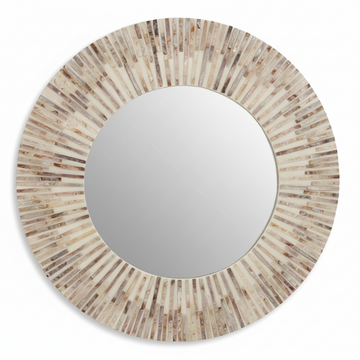 Palu Natural Shell Round Wall Mirror