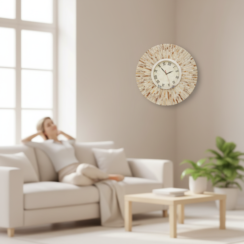 Palu Natural Shell Wall Clock