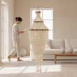 Palu Natural White and Amber Shell Pendant Shade