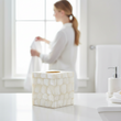 Palu White Shell Square Tissue Box