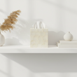 Palu White Shell Square Tissue Box