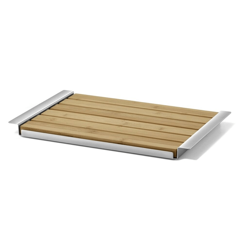 Panas Premium Brushed Stainless Steel Bread Board with Tray