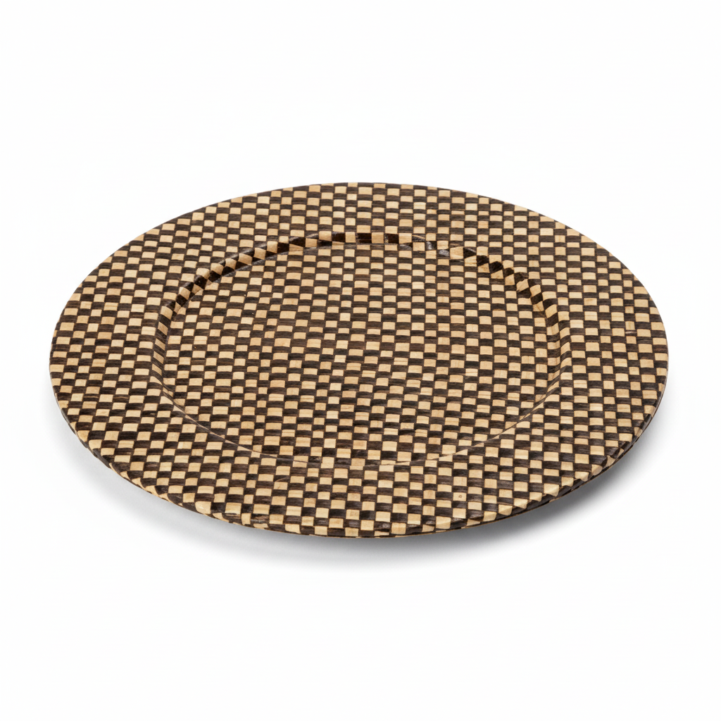 Pandanus Black And Natural Charger Plate