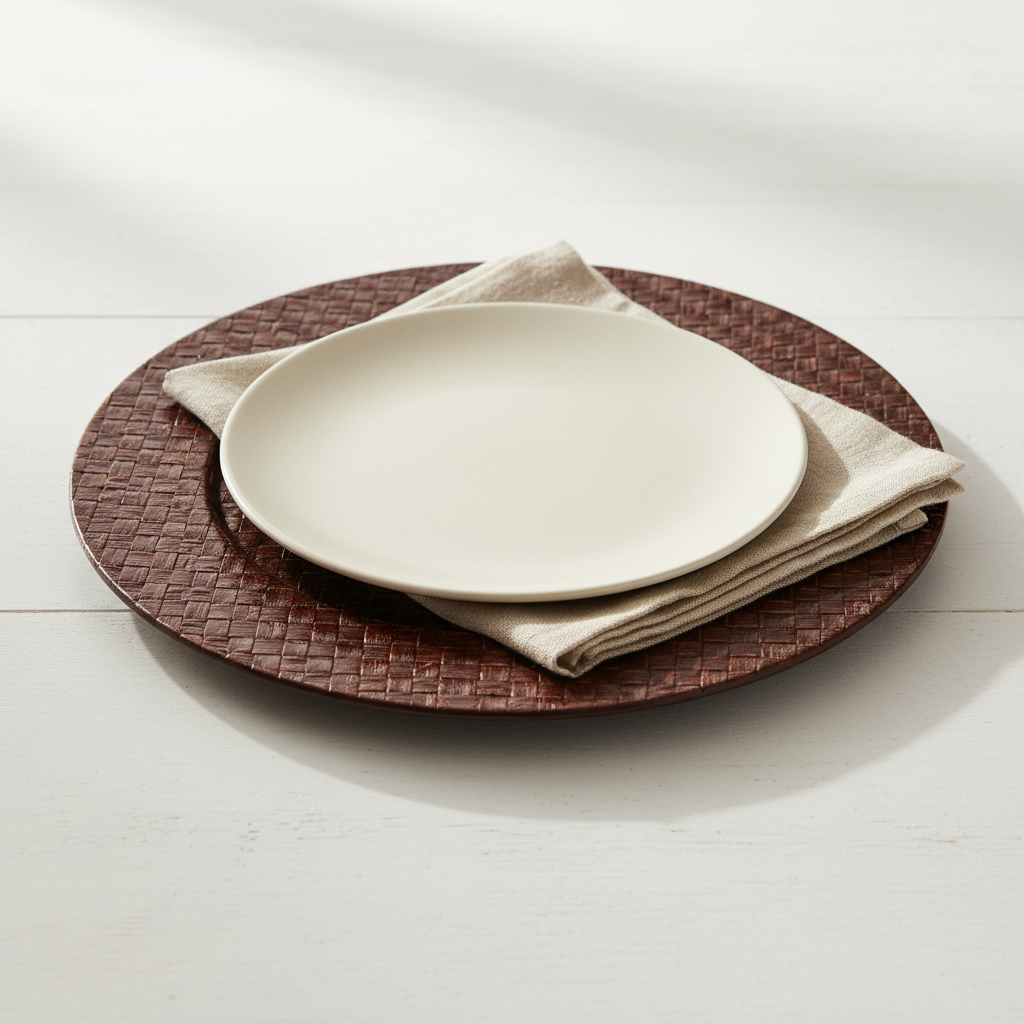 Pandanus Brown Charger Plate
