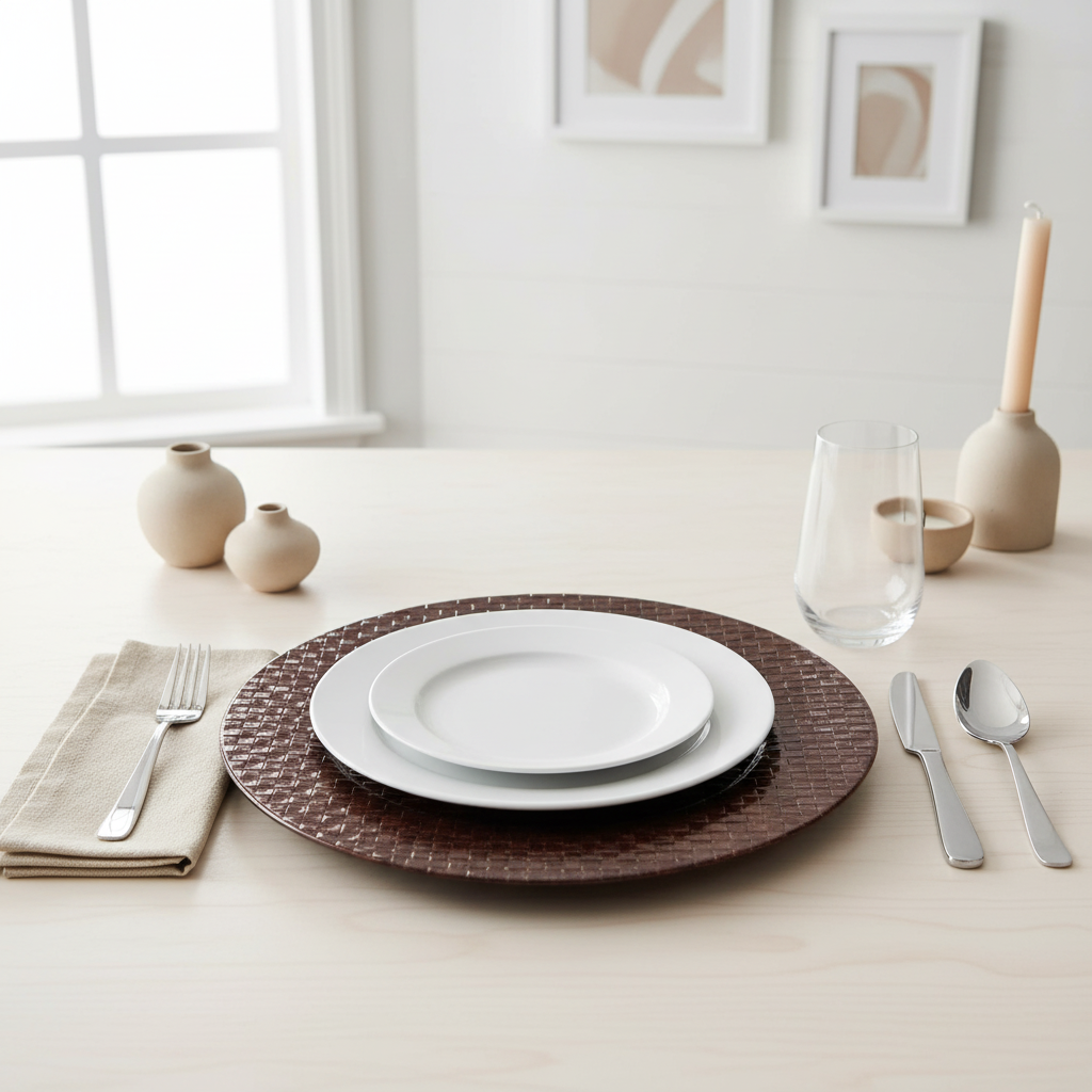 Pandanus Brown Charger Plate