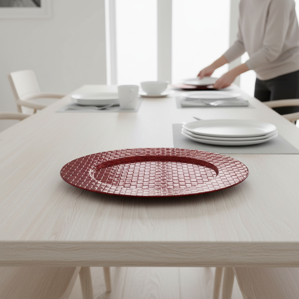 Pandanus Red Charger Plate