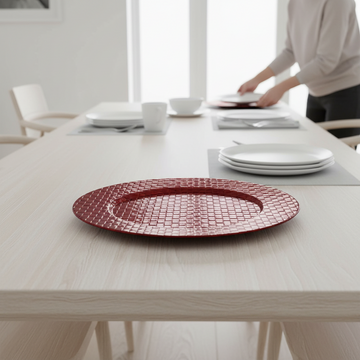 Pandanus Red Charger Plate