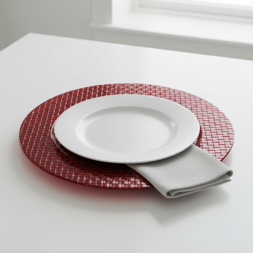 Pandanus Red Charger Plate