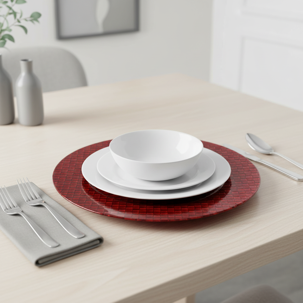Pandanus Red Charger Plate